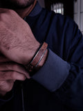 Diamond Leather wooden bracelet for men and women