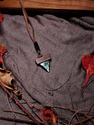 Green Labradorite Triangular pendant from The Craftsman collection