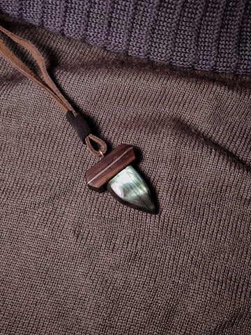 Green Labradorite Tooth pendant from The Craftsman collection